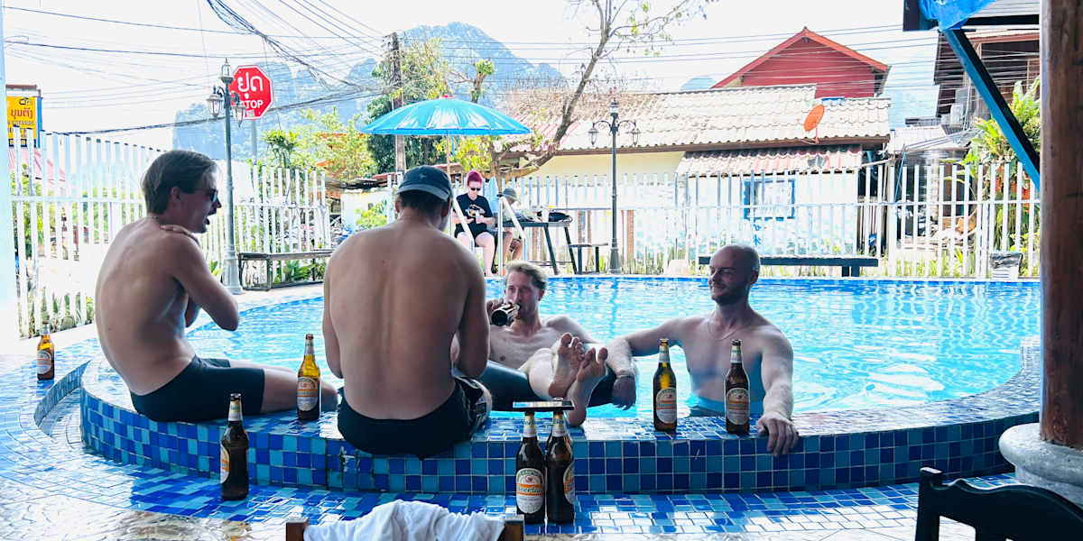 Vang Vieng Rock Backpackers  Rooftop Hostel